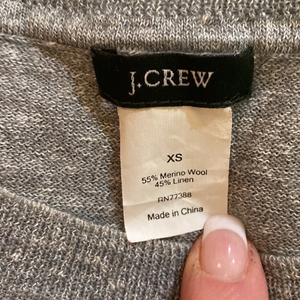 J. Crew Gray Wool Crew Neck Sweater, XSmall - Picture 6 of 8